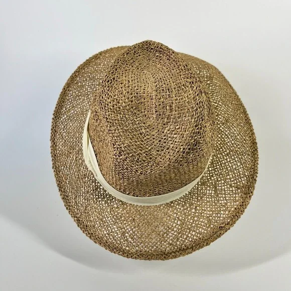 Summer Club Womens Styled In Australia Straw Hat Cream Band Natural Fiber Medium - Picture 4 of 9